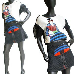 Girls 2PC Graphic Crop Top set US Size M